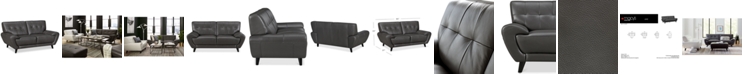 Furniture Lanz 65" Leather Loveseat, Created for Macy's